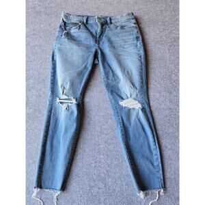 Lucky Brand Women's Jeans Mid-Rise Skinny Distressed Unhemmed 12/31A (30x25.5)